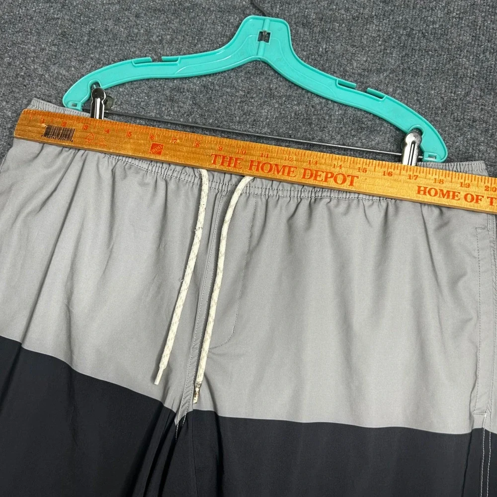 Trinity Coast Mens 2XLT Grey Black Colorblock Swim Trunks Board Shorts